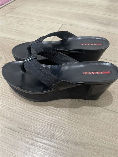 prada thong heel sandal|sandal prada original.